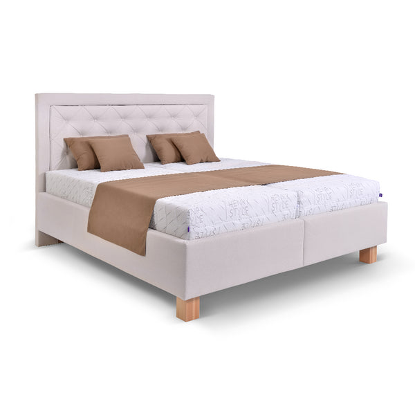 Levně Čalouněná postel Elizabeth 180x200, béžová, včetně matrace