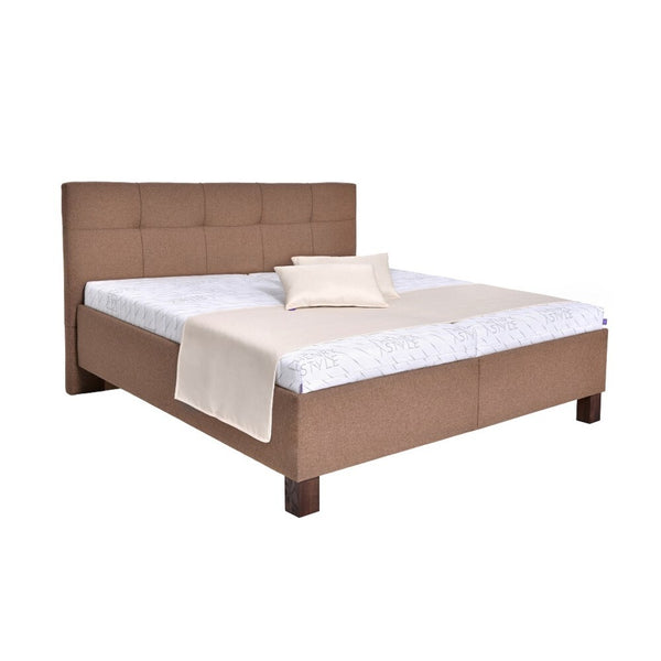 Levně Čalouněná postel Mary 160x200, hnědá, včetně matrace