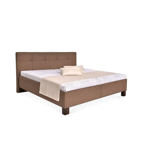 Levně Čalouněná postel Mary 180x200, hnědá, včetně matrace