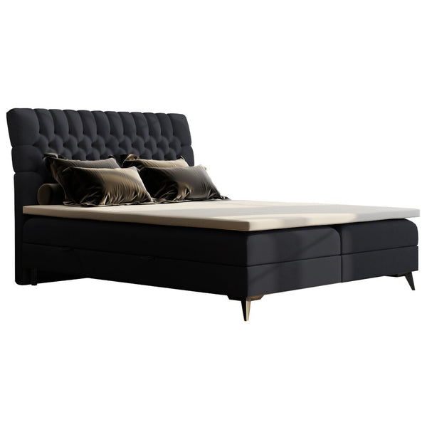Levně Čalouněná postel Tegan 120x200, šedá, vč. matrace a topperu