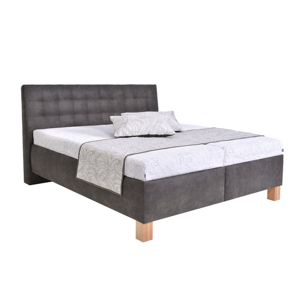 Levně Čalouněná postel Victoria 160x200, šedá, bez matrace