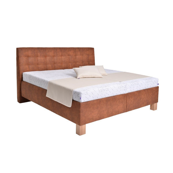 Levně Čalouněná postel Victoria 180x200, hnědá, bez matrace
