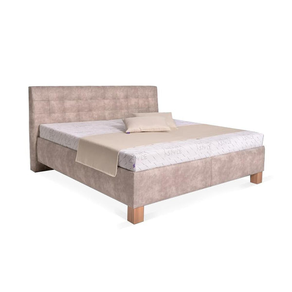 Levně Čalouněná postel Victoria 180x200, béžová, včetně matrace