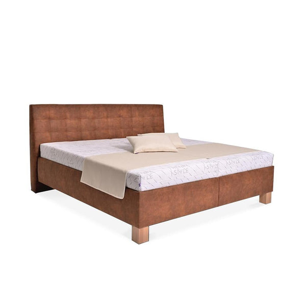 Levně Čalouněná postel Victoria 180x200, hnědá, včetně matrace