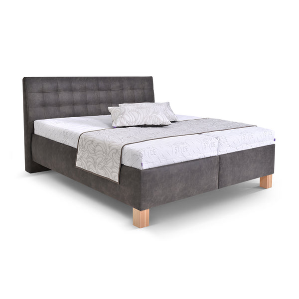 Levně Čalouněná postel Victoria 180x200, šedá, včetně matrace