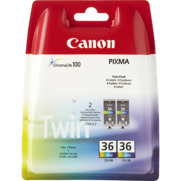 Levně Canon originální ink CLI36 Twin,color,2*12ml,1511B018