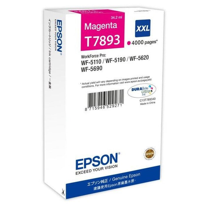 Epson originální ink C13T789340, T789, XXL,magenta,4000str.,34ml