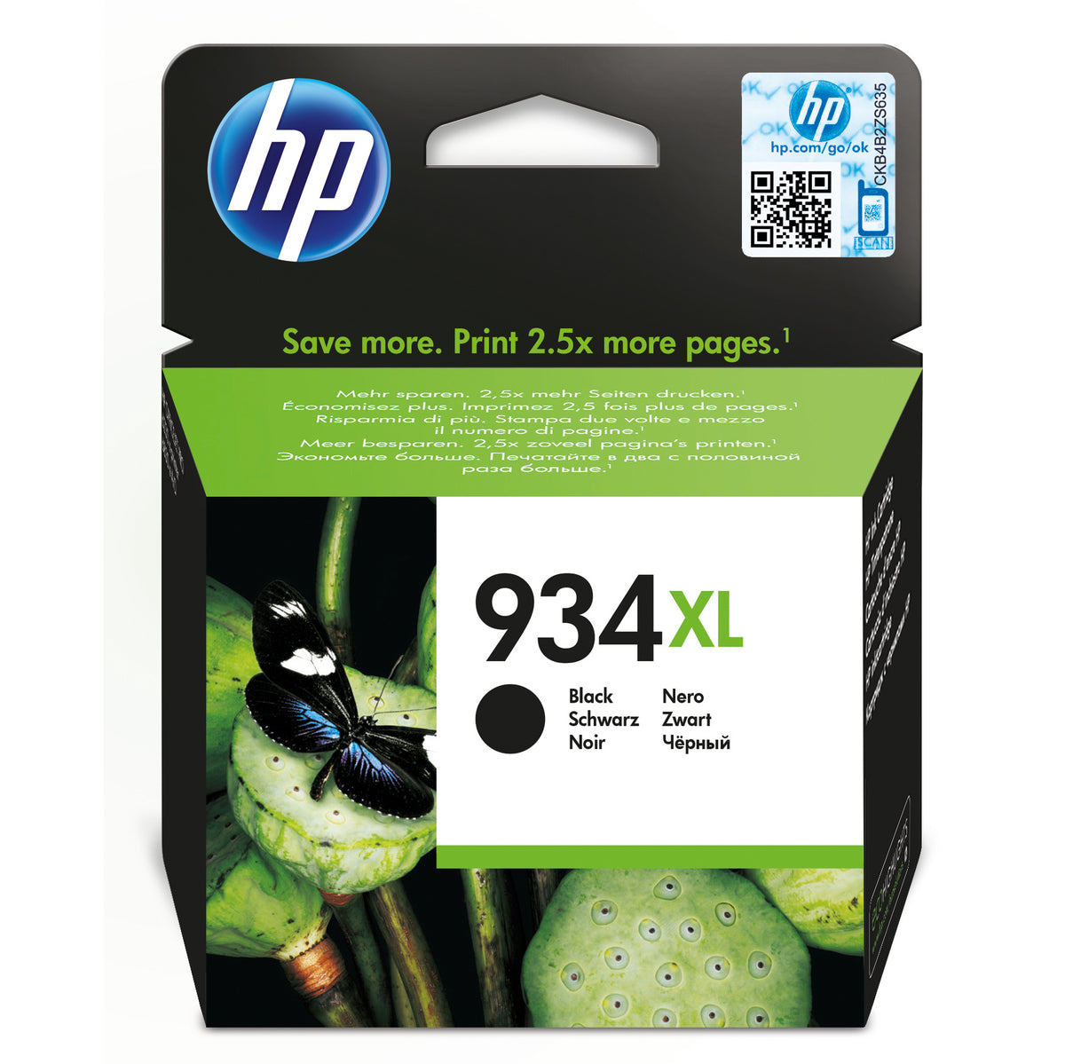 Cartridge HP C2P23AE, 934 XL, černá