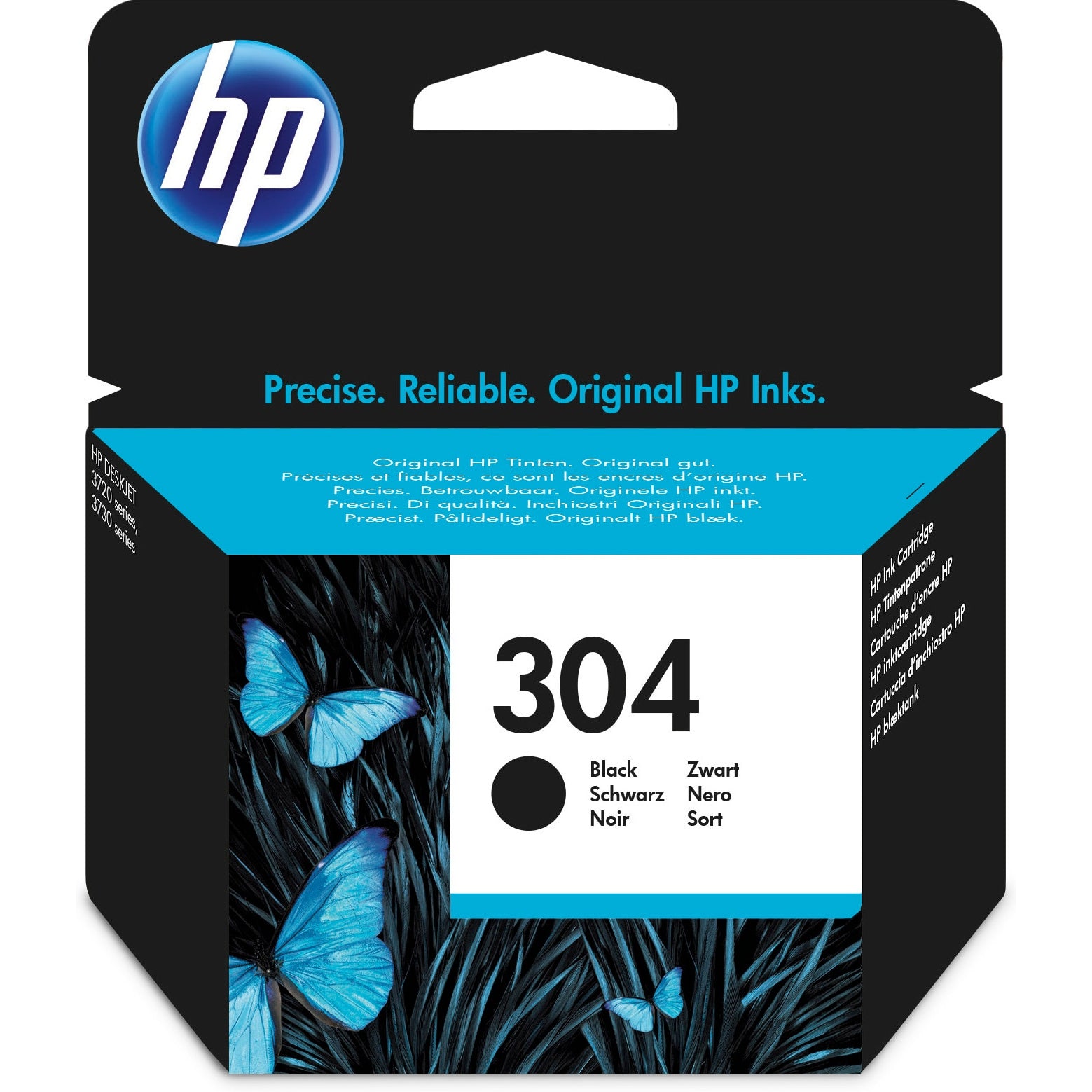 Cartridge HP N9K06AE, 304, černá