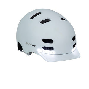 Chytrá helma SafeTec SK8, L, LED blinkry, bluetooth, bílá