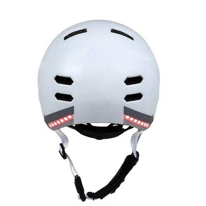 Chytrá helma SafeTec SK8, S, LED blinkry, bluetooth, bílá