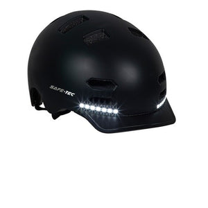Chytrá helma SafeTec SK8, S, LED blinkry, bluetooth, černá