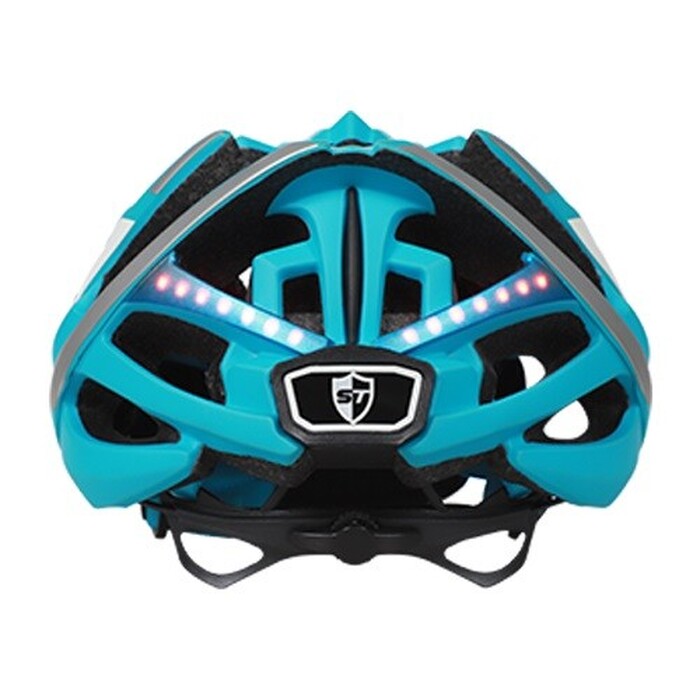 Chytrá helma SafeTec TYR 2, M, LED blinkry, bluetooth, modrá