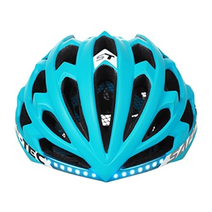 Chytrá helma SafeTec TYR 2, S, LED blinkry, bluetooth, modrá