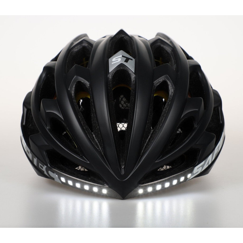 Chytrá helma SafeTec TYR 3, M, LED blinkry, bluetooth, černá