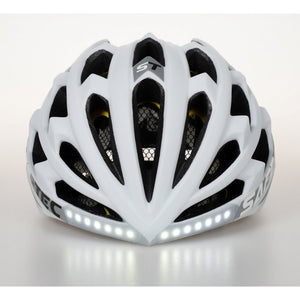 Chytrá helma SafeTec TYR 3, XL, LED blinkry, bluetooth, bílá