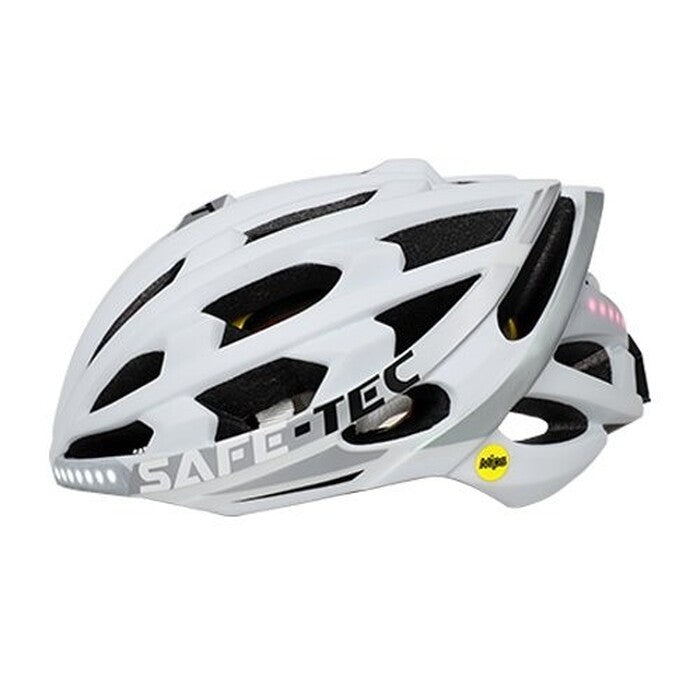 Chytrá helma SafeTec TYR 3, XL, LED blinkry, bluetooth, bílá