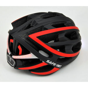 Chytrá helma SafeTec TYR, L, LED blinkry, bluetooth, červená