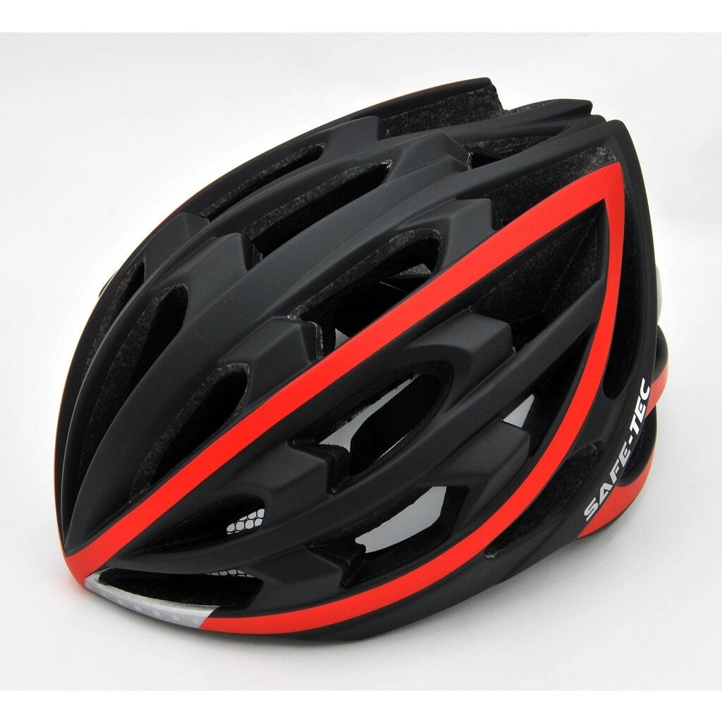 Chytrá helma SafeTec TYR, M, LED blinkry, bluetooth, červená