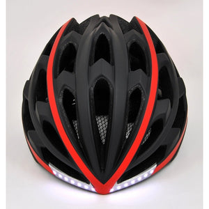Chytrá helma SafeTec TYR, M, LED blinkry, bluetooth, červená