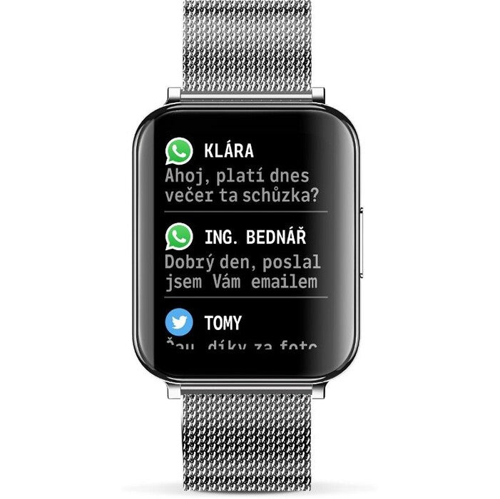 Chytré hodinky Aligator Watch Life, 3x řemínek, stříbrná