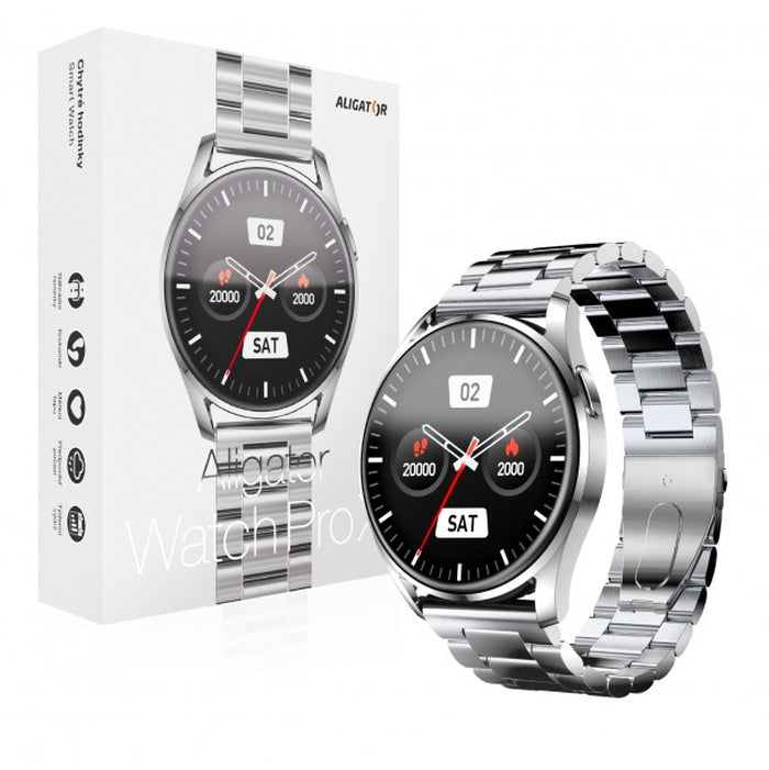 Chytré hodinky Aligator Watch Pro X, 3 řemínky, stříbrná
