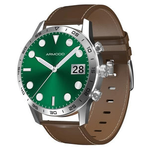 Chytré hodinky ARMODD Silentwatch 4 Pro, kožený řem, stříbrná