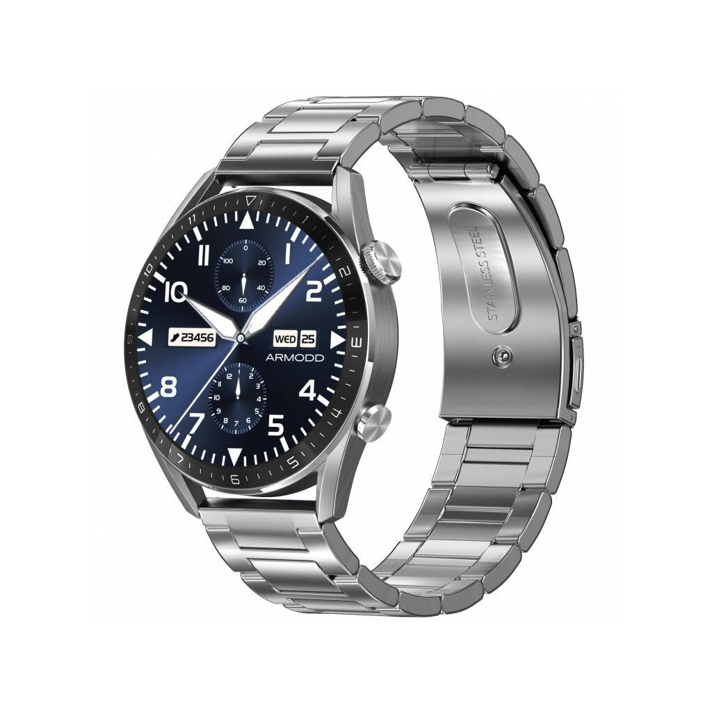 Chytré hodinky Armodd Silentwatch 5 Pro, kovový řemínek,stříbrná