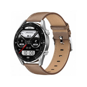 Chytré hodinky Armodd Silentwatch 5 Pro, kožený řemínek,stříbrná