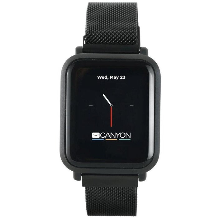 Chytré hodinky Canyon Sanchal, 2x řemínek, kovový+silikon, černá