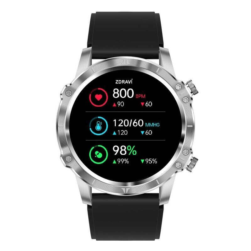 Chytré hodinky Carneo Adventure HR+, stříbrná