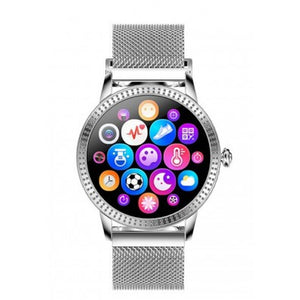 Chytré hodinky Deveroux CF18 Pro, milánský řemínek, stříbrná