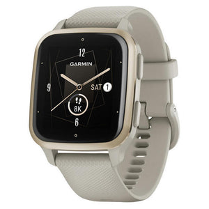 Chytré hodinky Garmin Venu SQ 2 Music, zlatá + béžový řemínek