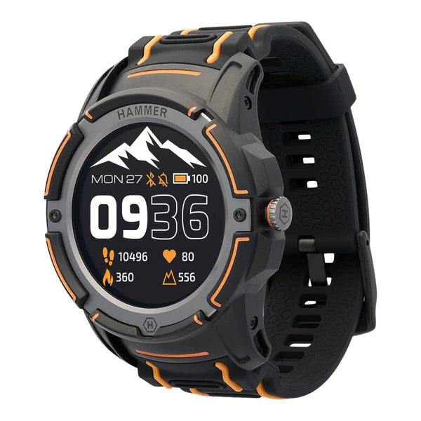 Levně Chytré hodinky Hammer Watch Plus, GPS, černo-oranžové
