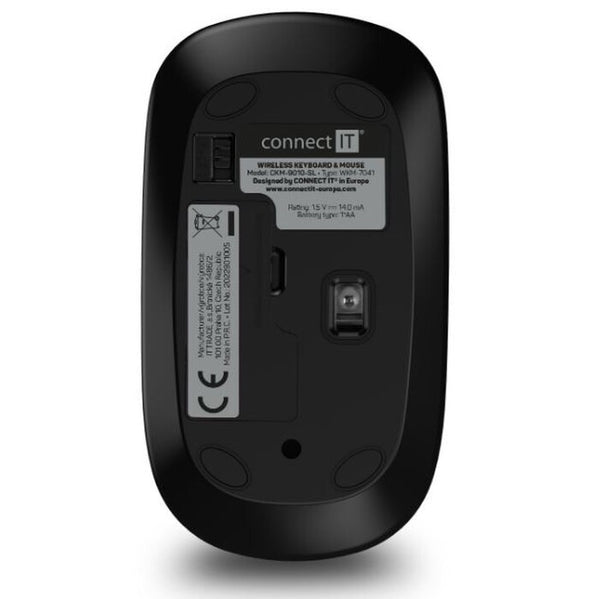 CONNECT IT Combo bezdrátová stříbrná klávesnice + myš, CZ + SK