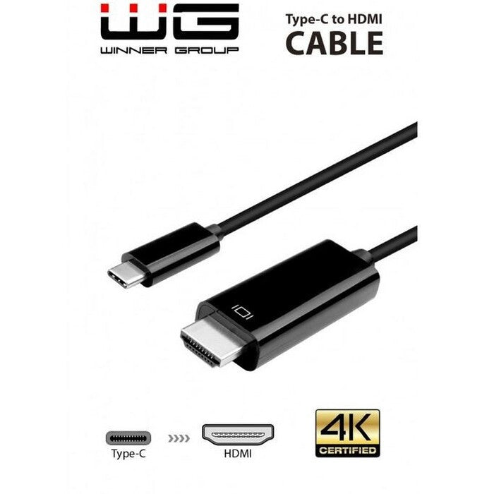 Datový kabel Winner USB-C/HDMI, 3m, černá