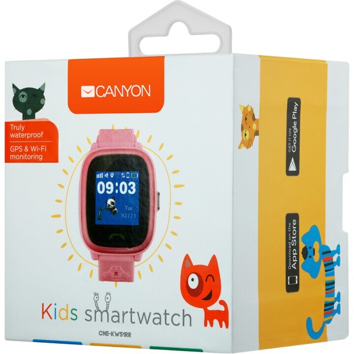 Dětské chytré hodinky Canyon Polly Kids, GPS+GSM, růžová