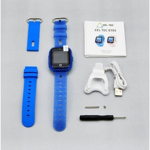 Dětské chytré hodinky Cel-tec Kids 01 s lokátorem GPS, modrá