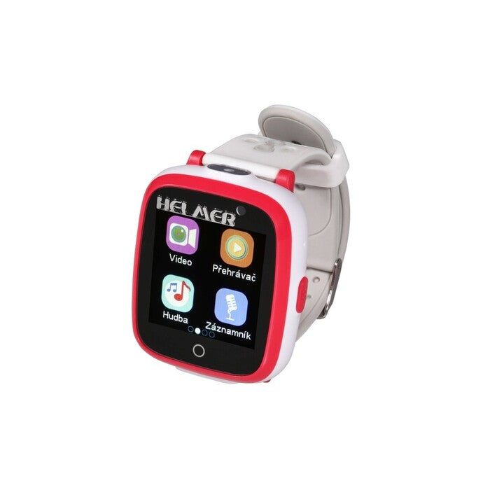Dětské chytré hodinky Helmer KW 802, SIM karta, červeno-bílá POUŽ