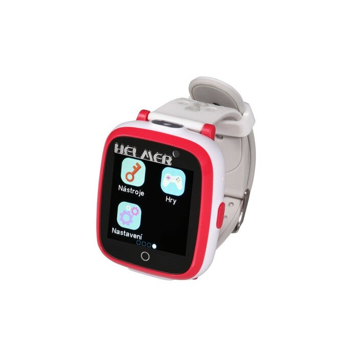 Dětské chytré hodinky Helmer KW 802, SIM karta, červeno-bílá ROZB
