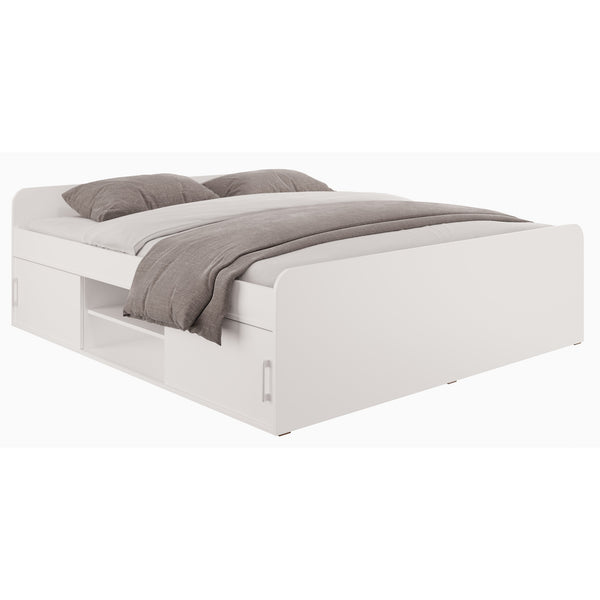 Levně Dřevěná postel Branco 180x200, bílá, bez matrace a roštu