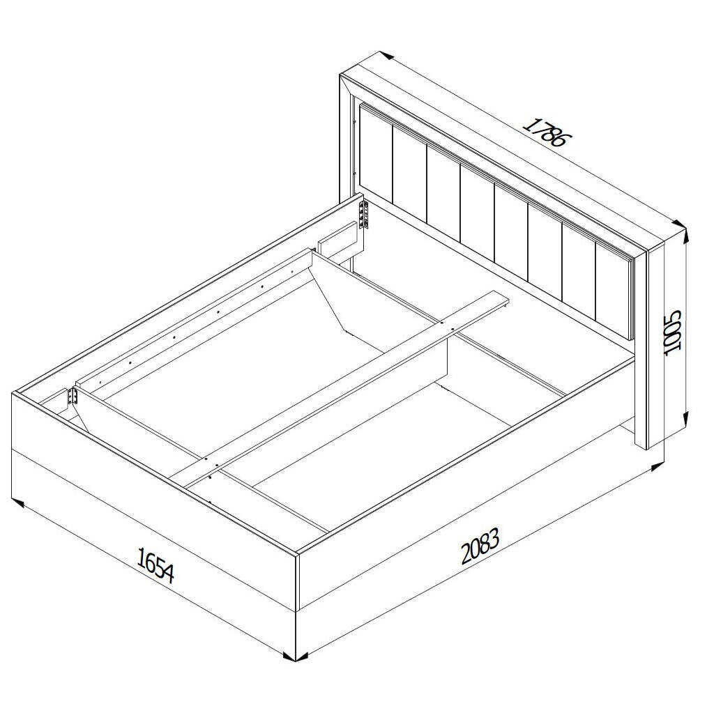 Dřevěná postel Ellie 160x200, dub, bez matrace