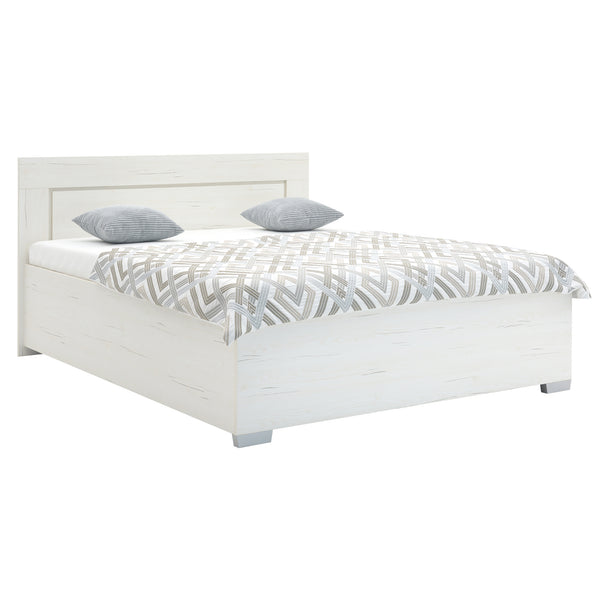 Levně Dřevěná postel Isia 160x200, bílá, vč. roštu a úp, bez matrace