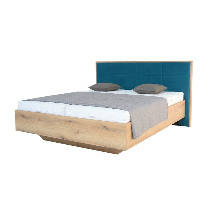 Dřevěná postel Leticia 180x200, dub, vč. roštu a ÚP, bez matrace