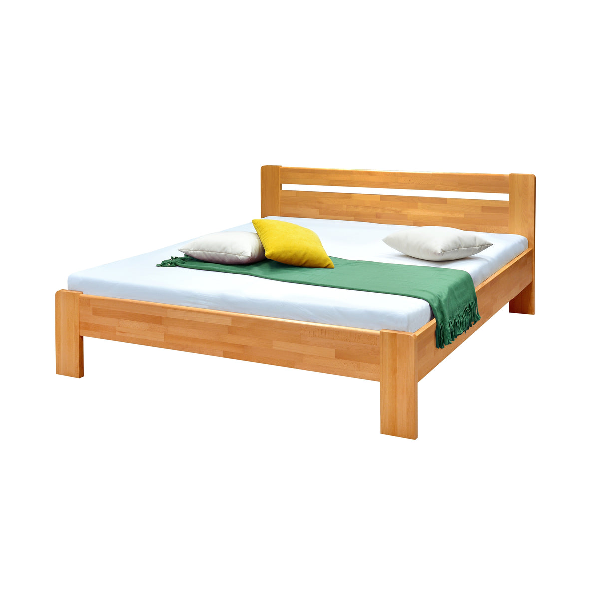 Dřevěná postel Maribo 180x200, světlý ořech