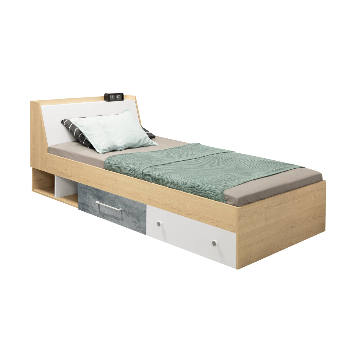 Dřevěná postel Pete 120x200, úložný prostor, bez matrace