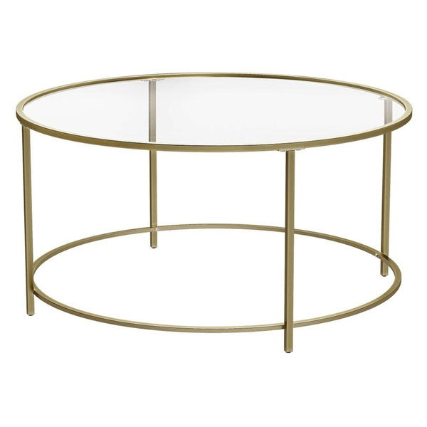 Levně Konferenční stolek Nelas (zlatá, 84x45,5x84 cm)