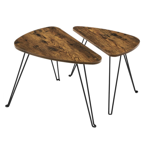 Levně Konferenční stolek Pansy-set 2 kusů hnědá, černá, 60x47,5x38 cm