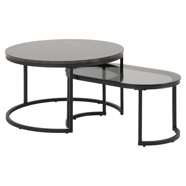 Levně Konferenční stolek Stafori - set 2 kusů (černá)