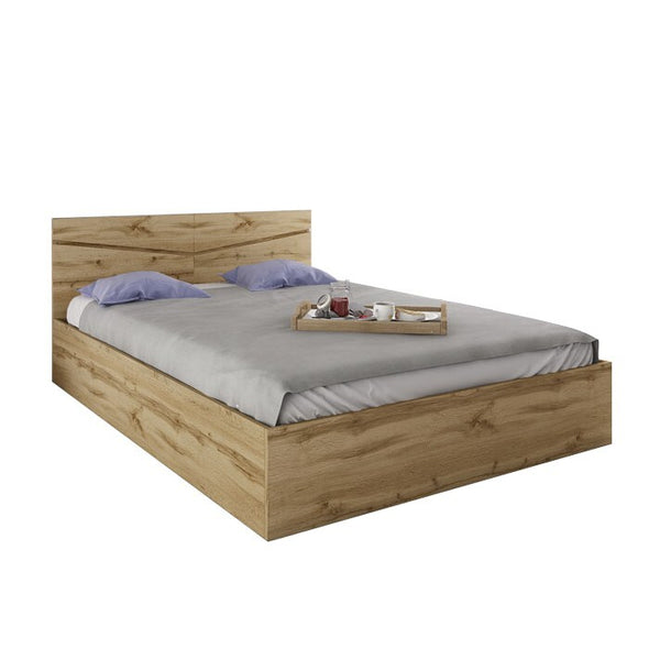 Dřevěná postel Arkadia 140x200 cm, dub dakota, bez matrace